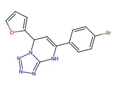 5-(4-Bromophenyl)-7-(furan-2-yl)-4,7-dihydrotetrazolo[1,5-a]pyrimidine structure