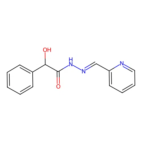 2-hydroxy-2-phenyl-N'-[(E)-pyridin-2-ylmethylidene]acetohydrazide structure
