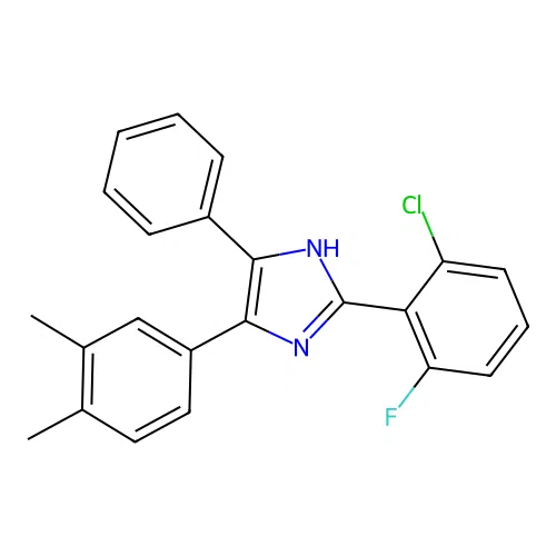 2-(2-chloro-6-fluorophenyl)-4-(3,4-dimethylphenyl)-5-phenyl-1H-imidazole structure