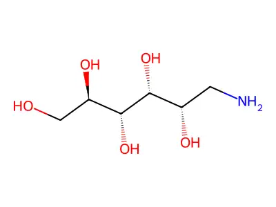 6-Aminohexane-1,2,3,4,5-pentol structure