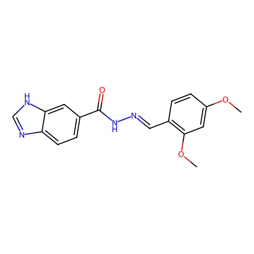 N'-[(E)-(2,4-dimethoxyphenyl)methylidene]-1H-benzimidazole-5-carbohydrazide structure