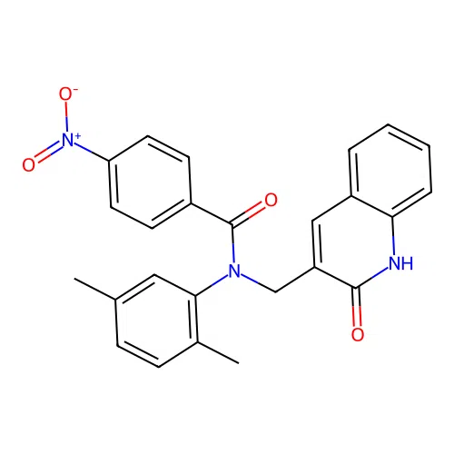 N-(2,5-dimethylphenyl)-N-((2-hydroxyquinolin-3-yl)methyl)-4-nitrobenzamide structure