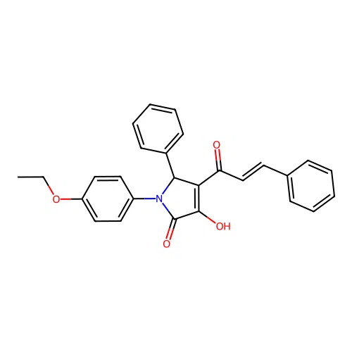 4-cinnamoyl-1-(4-ethoxyphenyl)-3-hydroxy-5-phenyl-1H-pyrrol-2(5H)-one structure