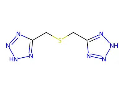 5-(2H-tetrazol-5-ylmethylsulfanylmethyl)-2H-tetrazole structure