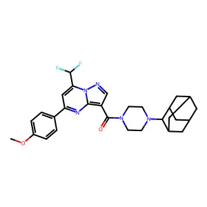 [4-(2-adamantyl)piperazin-1-yl]-[7-(difluoromethyl)-5-(4-methoxyphenyl)pyrazolo[1,5-a]pyrimidin-3-yl]methanone structure
