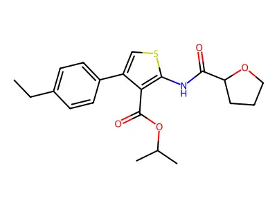 isopropyl 4-(4-ethylphenyl)-2-[(tetrahydro-2-furanylcarbonyl)amino]-3-thiophenecarboxylate structure