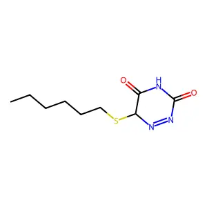 as-Triazine-3,5(2H,4H)-dione, 6-(hexylthio)- structure