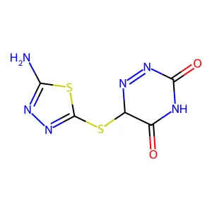 as-Triazine-3,5(2H,4H)-dione, 6-((5-amino-1,3,4-thiadiazol-2-yl)thio)- structure