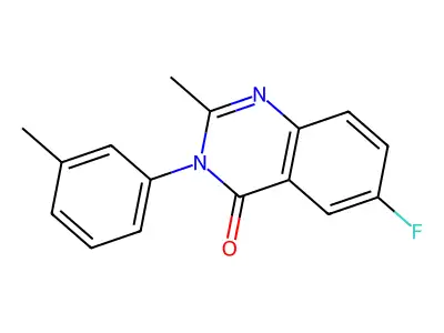 4(3H)-Quinazolinone, 6-fluoro-2-methyl-3-(3-methylphenyl)- structure