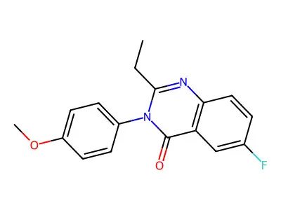 4(3H)-Quinazolinone, 2-ethyl-6-fluoro-3-(4-methoxyphenyl)- structure