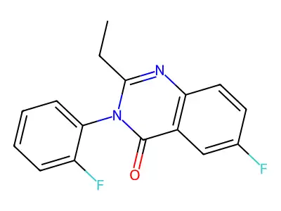 4(3H)-Quinazolinone, 2-ethyl-6-fluoro-3-(2-fluorophenyl)- structure