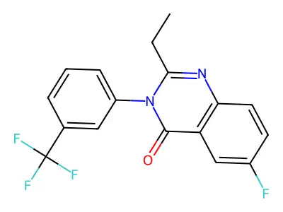 4(3H)-Quinazolinone, 2-ethyl-6-fluoro-3-(3-(trifluoromethyl)phenyl)- structure