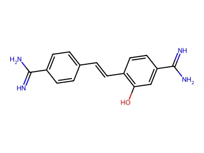 4,4'-Stilbenedicarboxamidine, 2-hydroxy- structure
