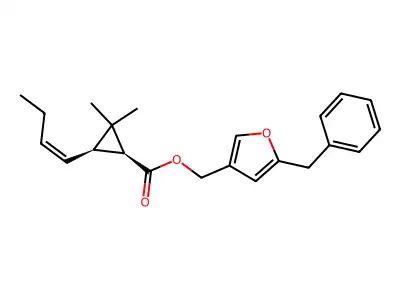 (5-Benzylfuran-3-yl)methyl 3-but-1-enyl-2,2-dimethylcyclopropane-1-carboxylate structure