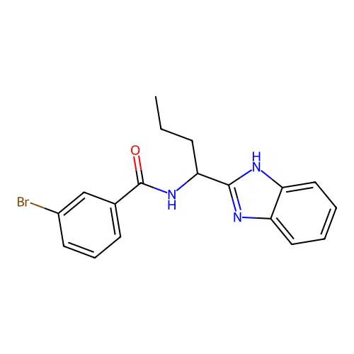 N-[1-(1H-benzimidazol-2-yl)butyl]-3-bromobenzamide structure