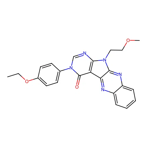 3-(4-ethoxyphenyl)-11-(2-methoxyethyl)-3,11-dihydro-4H-pyrimido[5',4':4,5]pyrrolo[2,3-b]quinoxalin-4-one structure