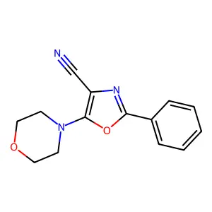 5-Morpholin-4-yl-2-phenyl-1,3-oxazole-4-carbonitrile structure