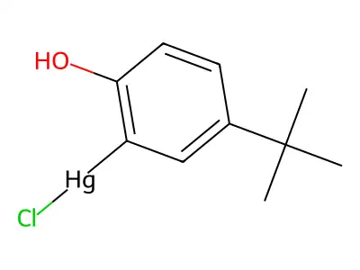 Mercury, chloro(5-(1,1-dimethylethyl)-2-hydroxyphenyl)- structure