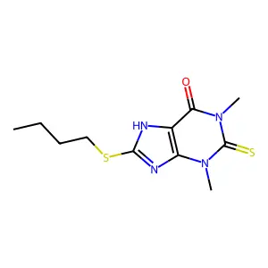 8-(Butylthio)-1,2,3,9-tetrahydro-1,3-dimethyl-2-thioxo-6H-purin-6-one structure