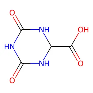 Hexahydro-4,6-dioxo-1,3,5-triazine-2-carboxylic acid structure