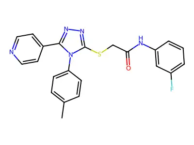 N-(3-fluorophenyl)-2-{[4-(4-methylphenyl)-5-(pyridin-4-yl)-4H-1,2,4-triazol-3-yl]sulfanyl}acetamide structure