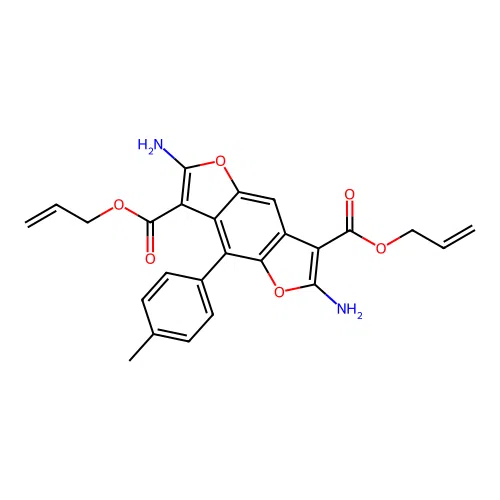 Diallyl 2,6-diamino-4-(4-methylphenyl)furo[2,3-F][1]benzofuran-3,7-dicarboxylate structure