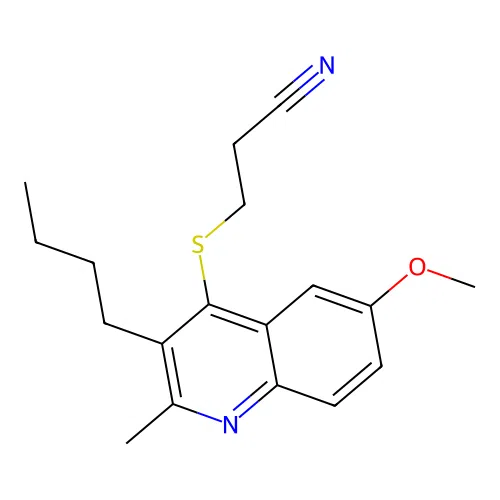 3-(3-Butyl-6-Methoxy-2-Methyl-Quinolin-4-Yl)sulfanylpropanenitrile structure