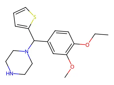 1-[(4-Ethoxy-3-methoxyphenyl)(thiophen-2-yl)methyl]piperazine structure