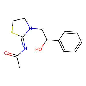 N-[3-(2-Hydroxy-2-phenylethyl)-2-thiazolidinylidene]acetamide structure