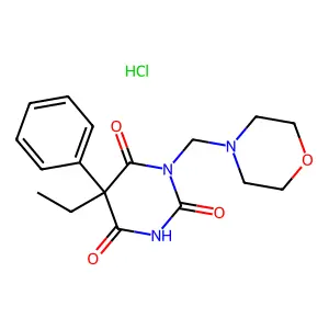 Barbituric acid, 5-ethyl-1-(morpholinomethyl)-5-phenyl-, hydrochloride structure