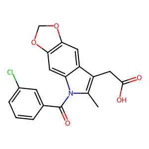 5H-1,3-Dioxolo(4,5-f)indole-7-acetic acid, 5-(m-chlorobenzoyl)-6-methyl- structure
