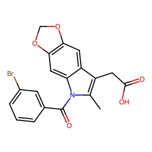 5H-1,3-Dioxolo(4,5-f)indole-7-acetic acid, 5-(m-bromobenzoyl)-6-methyl- structure