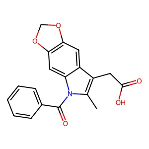 5H-1,3-Dioxolo(4,5-f)indole-7-acetic acid, 5-benzoyl-6-methyl- structure