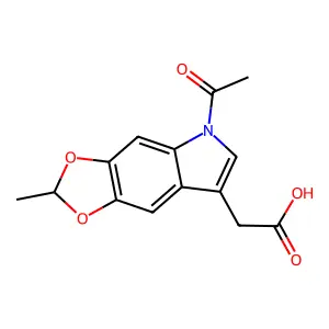 5H-1,3-Dioxolo(4,5-f)indole-7-acetic acid, 5-acetyl-2-methyl- structure