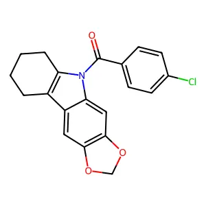 5H-1,3-Dioxolo(4,5-b)carbazole, 6,7,8,9-tetrahydro-5-(p-chlorobenzoyl)- structure