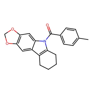5H-1,3-Dioxolo(4,5-b)carbazole, 6,7,8,9-tetrahydro-5-(p-toluoyl)- structure