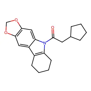 5H-1,3-Dioxolo(4,5-b)carbazole, 6,7,8,9-tetrahydro-5-(cyclopentylacetyl)- structure