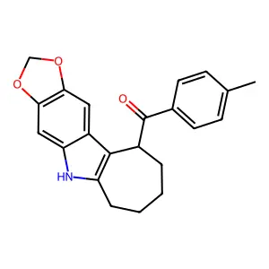 Cyclohepta(b)-1,3-dioxolo(4,5-f)indole, 5,6,7,8,9,10-hexahydro-5-(p-toluoyl)- structure