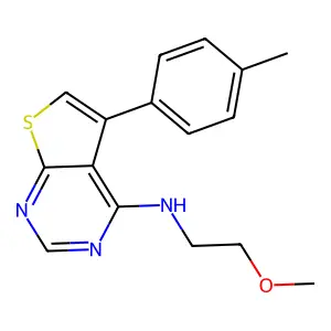 N-(2-methoxyethyl)-5-(4-methylphenyl)thieno[2,3-d]pyrimidin-4-amine structure