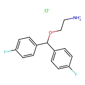 Ethanamine, 2-(bis(4-fluorophenyl)methoxy)-, hydrochloride structure