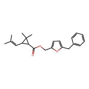 5-Benzyl-3-furylmethyl (-)-cis-chrysanthemate structure