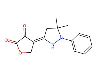 4-(4,5-Dihydro-5,5-dimethyl-1-phenyl-1H-pyrazol-3-yl)-3-hydroxyfuran-2(5H)-one structure