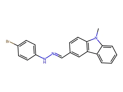 4-bromo-N-[(9-methylcarbazol-3-yl)methylideneamino]aniline structure