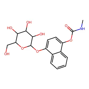 beta-D-Glucopyranoside, 4-(((methylamino)carbonyl)oxy)-1-naphthalenyl- structure