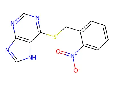 Purine, 6-((o-nitrobenzyl)thio)- structure