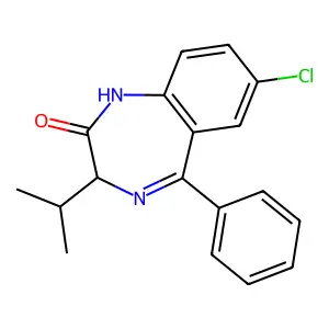 (3S)-7-Chloro-3-isopropyl-5-phenyl-1,3-dihydrobenzo(e)(1,4)diazepin-2-one structure