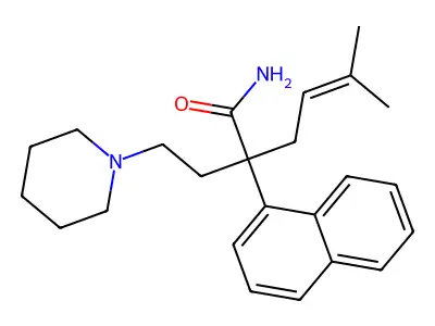 1-Piperidinebutyramide, alpha-(3-methyl-2-butenyl)-alpha-(1-naphthyl)- structure