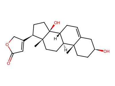 3,14-Dihydroxycarda-5,20(22)-dienolide structure