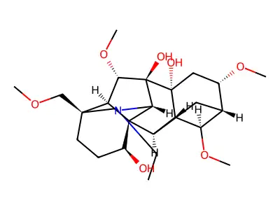 20-Ethyl-6,14,16-trimethoxy-4-(methoxymethyl)aconitane-1,7,8-triol structure