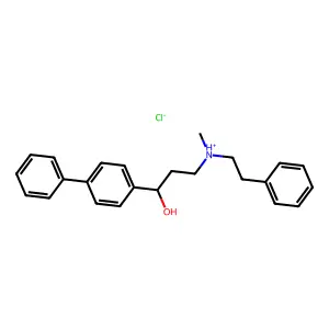 4-Biphenylmethanol, alpha-(2-(methylphenethylamino)ethyl)-, hydrochloride structure